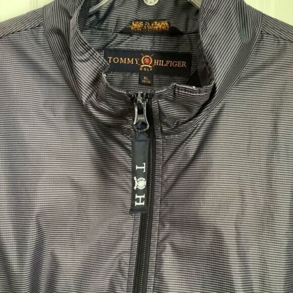 MENS TOMMY HILFIGER NAVY BLUE PINSTRIPED JACKET SIZE XL - Picture 8 of 10